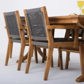 Fiume Altı Kişilik Ahşap Bahçe Masa Takımı | Rehome - 4