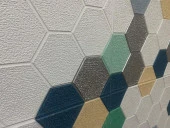 Renkli Duvarlar Kendinden Yapışkanlı Petek Desen Kreş Çoçuk Odası Salon Kreş Duvar Kağıdı Paneli 70x35cm1 Adet NW153 - 4