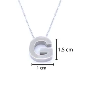 316L Çelik  G Harf Kolye 55 cm KLY-547 thumbnail 3