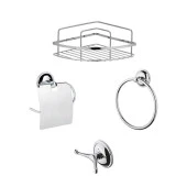 Tema Banyo Aksesuar Seti Havluluk-Wc Kağıtlık-2 li Askı-Köşelik - 1