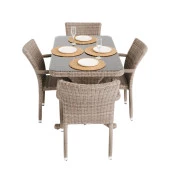Peter 70x120 Rattan Bahçe Masa Takımı | Rehome - 1