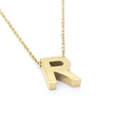 Altın Kaplama R Harf Kolye 55 cm KLY-556 thumbnail 4