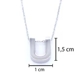 316L Çelik U Harf Kolye 55 cm KLY-555 thumbnail 3