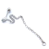 316L Çelik Zirkon Taşlı Yılan Piercing PRC-190 - 4