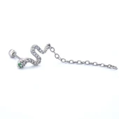 316L Çelik Zirkon Taşlı Yılan Piercing PRC-190 - 5