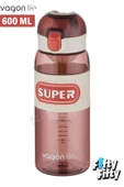 Vagonlife 600 ML Rahat İçim (Pipetsiz)  Kulplu Kaydırmaz Gövde Su Matarası -Süzgeçli-FFVGN2024600ML - 8