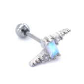 316L Çelik Zirkon Taşlı Yıldırım Şeklinde Piercing PRC-202 - 5