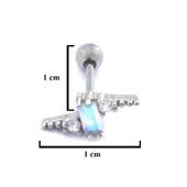316L Çelik Zirkon Taşlı Yıldırım Şeklinde Piercing PRC-202 - 3