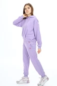 Kız Çocuk Lila Basic Kapüşonlu Takım 18902 - 5