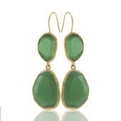 Kadir Jewellery 22 Ayar Altın Kaplama Kadın Sallantılı Küpe -El İşçiliği Ve Hipoalerjenik Küpe - 3