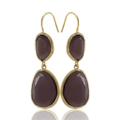 Kadir Jewellery 22 Ayar Altın Kaplama Kadın Sallantılı Küpe -El İşçiliği Ve Hipoalerjenik Küpe - 10