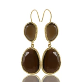 Kadir Jewellery 22 Ayar Altın Kaplama Kadın Sallantılı Küpe -El İşçiliği Ve Hipoalerjenik Küpe - 5