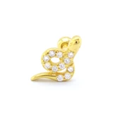 Altın Kaplama Zirkon Taşlı Yılan Piercing PRC-154 thumbnail 1