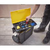 Stanley Mobil alet kutusu (48 x 57 x 29 cm, 2si1 arada seçenek çıkarılabilir alet kutusu,  sap 7 inç tekerlekler) - 4