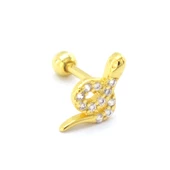 Altın Kaplama Zirkon Taşlı Yılan Piercing PRC-154 thumbnail 4