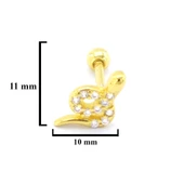 Altın Kaplama Zirkon Taşlı Yılan Piercing PRC-154 thumbnail 3