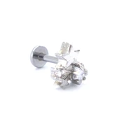 316L Çelik Zirkon Taşlı Yıldızlı Piercing PRC-195 - 4
