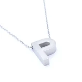 316L Çelik P Harf Kolye 55 cm KLY-550 thumbnail 4