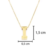 Altın Kaplama I Harf Kolye 55 cm KLY-544 thumbnail 3