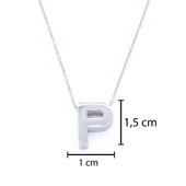 316L Çelik P Harf Kolye 55 cm KLY-550 thumbnail 3