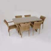 Peter 90x160 Rattan Bahçe Masa Takımı | Rehome - 2