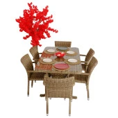 Peter 90x160 Rattan Bahçe Masa Takımı | Rehome - 3