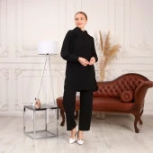 Mucize Yaka Detaylı Tunik Pantolon Sade Basic İkili Takım - 70038.003 - Siyah - 4