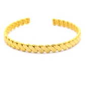 Çelik Kelepçe Bileklik Altın Kaplama Burma BLZ-320 thumbnail 3