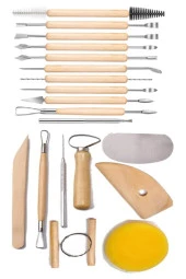 Seramik ve Çömlek Şeillendirme Seti 19 Parça 1 Paket Kil Modelaj Modelleme Heykel Şelillendirici Hobi Sanatsal - 1