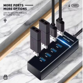 Usb Hub 3.0  4 In 1 çoklu yüksek hızlı 4 Port Usb Hub adaptörü - 3