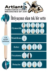 Seramik ve Çömlek Şekillendirme Seti Ebeşuar 16 Parça 1 Paket Kil Modelaj Modelleme Heykel Şekillendirici Hobi Sanatsal - 4