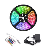 Rgb Şerit 5 Metre 16 Renkli Kumandalı Adaptörlü Çift Taraflı Bant - 1