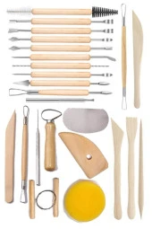 Seramik ve Çömlek Şekillendirme Seti Ebeşuar 24 Parça 1 Paket Kil Modelaj Modelleme Heykel Şekillendirici Hobi Sanatsal - 1