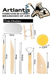 Seramik ve Çömlek Şekillendirme Seti Ebeşuar 24 Parça 1 Paket Kil Modelaj Modelleme Heykel Şekillendirici Hobi Sanatsal - 4