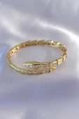 VIP Seri Yılan Model Gold Renk Kadın Kelepçe Bileklik - TJ-BB5489 thumbnail 2