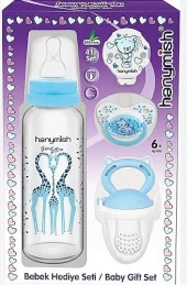 653 HANYMİSH 4'LÜ BEBEK HEDİYE SETİ (MAVİ) - 1