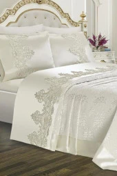 Çeyizlik Gelin Seti Dubai Sade 7 Parça Krem thumbnail 2