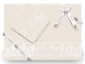 Çeyiz Diyarı Fransız Güpürlü Belinda Sade Nevresim Takımı Krem thumbnail 1