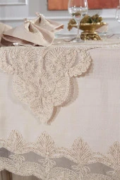 Midye Masa Örtüsü Takımı 18 Parça Cappucino thumbnail 6