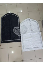 Çeyizdiyarı Sevda Kadife 2'li Seccade Takımı Siyah Gümüş thumbnail 1