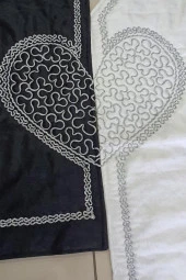 Çeyizdiyarı Sevda Kadife 2'li Seccade Takımı Siyah Gümüş thumbnail 2