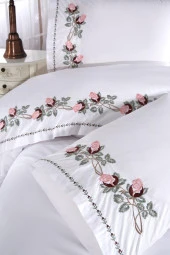 Anita Nakışlı 6 Parça Nevresim Takımı Krem thumbnail 6