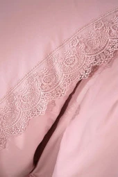 Fransız Güpürlü Kuris Nevresim Takımı Pudra thumbnail 3