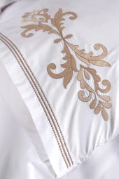 Adelina Nakışlı 6 Parça Nevresim Takımı Krem thumbnail 4