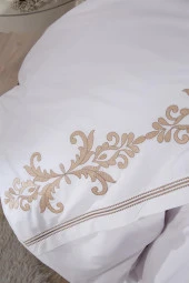 Adelina Nakışlı 6 Parça Nevresim Takımı Krem thumbnail 6