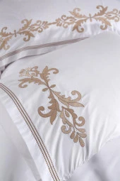 Adelina Nakışlı 6 Parça Nevresim Takımı Krem thumbnail 8