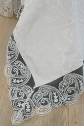 Çeyiz Diyarı Şal 7 Parça Gelin Seti Krem thumbnail 3