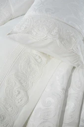 Çeyiz Diyarı Şal 7 Parça Gelin Seti Krem thumbnail 6