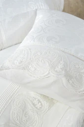 Çeyiz Diyarı Şal 7 Parça Gelin Seti Krem thumbnail 7