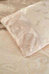 Çeyiz Diyarı Şal 3 Parça Çift Kişilik Yatak Örtüsü Bej thumbnail 6